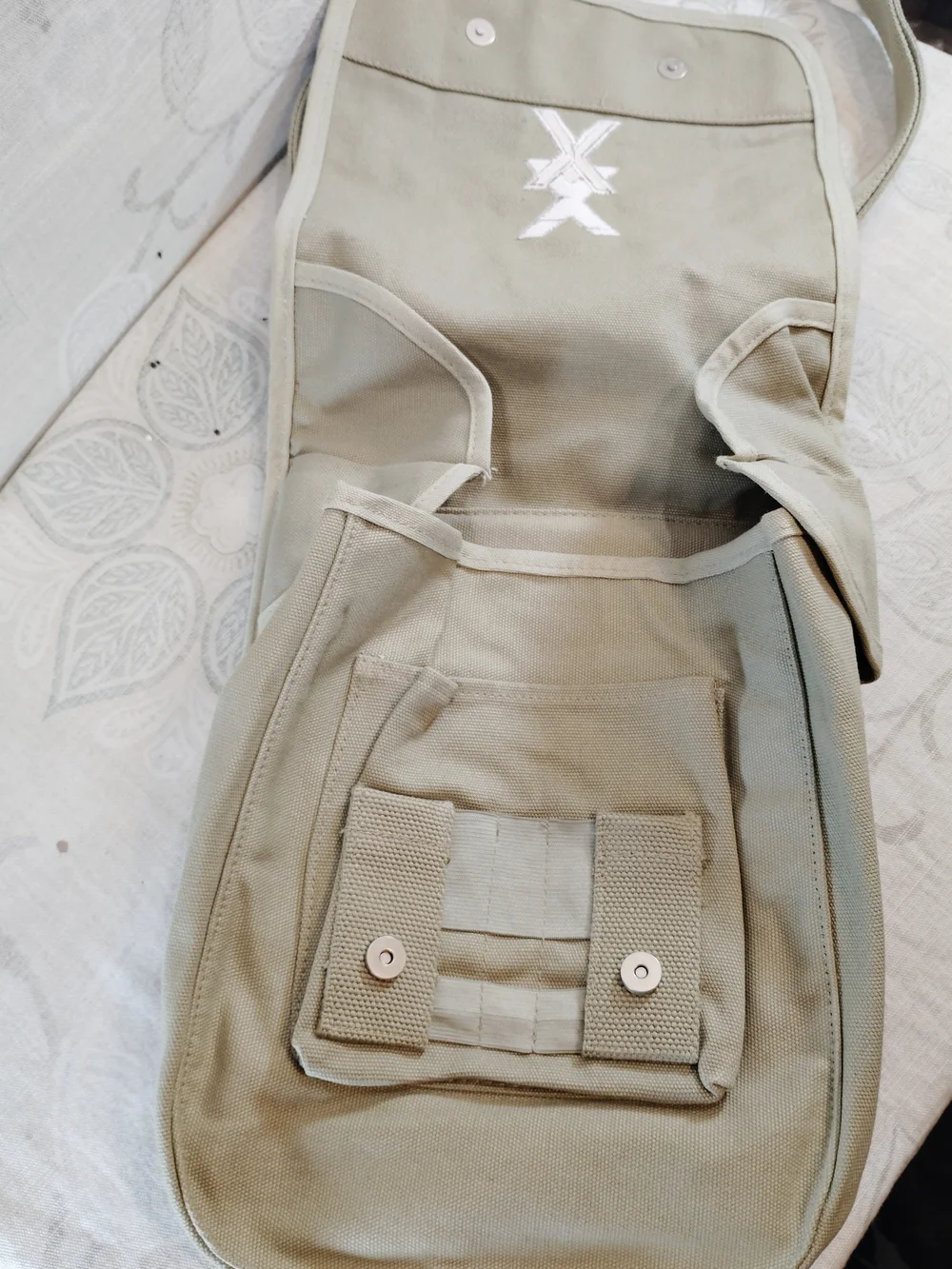 Canvas Messenger/ Crossbody Bag in Military Green
